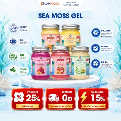Sea Moss Gel Japi.beautyfoods 390g – Rong sụn biển lên men & trái cây tự nhiên cho lối sống khỏe đẹp