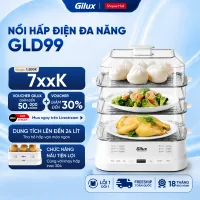 Nồi hấp Gilux 24L đa năng - Khay inox - phiên bản mới 2025 - có 3 tầng tiện lợi bảo hành 18 tháng