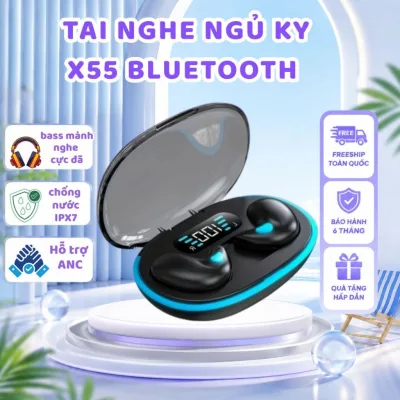 TAI NGHE NGỦ KY X55 BLUETOOTH 5.4 – ÂM THANH HIFI, CHỐNG ỒN ANC, ĐEO ÊM SUỐT ĐÊM 🎶