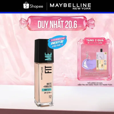 Kem Nền Mịn Nhẹ Kiềm Dầu 16H Fit Me Maybelline Matte + Poreless Liquid Foundation Dành Cho Da Dầu và Da Thường 30ml
