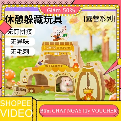 Kano Hamster Tránh Nhà Cắm Trại Dòng Hamster Nest Ngôi Nhà Nhỏ Nhà Gỗ Nền Tảng Đồ Chơi Phong Cảnh Bộ Sưu Tập