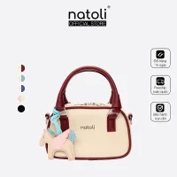 Túi đeo chéo da nam nữ NATOLI, túi xách cầm tay nam nữ chống nước cao cấp BST Color-Block Crossbody Bag T39