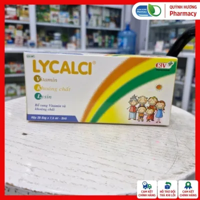 Siro bổ LYCALCI hộp 20 ống giúp bổ sung vitamin và khoáng chất giúp trẻ mau lớn
