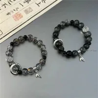 🧚🏻Ganten🧚🏻Phong Cách Quốc Gia Men Đá Hạt Vòng Tay Cho Nam Vòng Tròn Mặt Dây Chuyền Cặp Đôi Vòng Tay Unisex Trang Sức