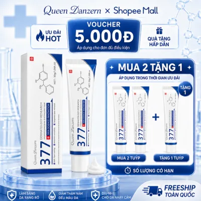 Queen Danzern 377 Kem dưỡng trắng da mặt cho da nhạy cảm, hỗ trợ mờ thâm nám, làm sáng đều màu da, dưỡng ẩm căng bóng da