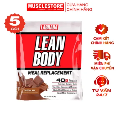 Labrada Lean Body (5 Gói), Sữa Thay Thế Bữa Ăn, 40g Protein, 22 Vitamin & Khoáng Chất