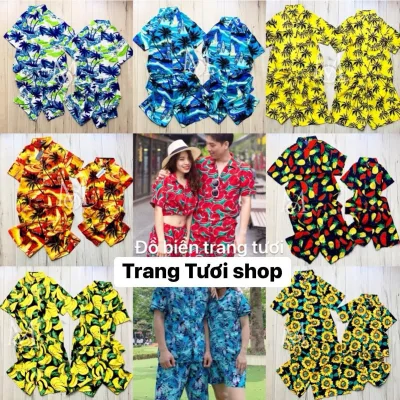ĐỒ BỘ TRÁI CÂY ĐI BIỂN NHÓM, BỘ CÂY DỪA ĐI BIỂN GIA ĐÌNH BỘ ĐI BIỂN ĐỦ SIZE NAM NỮ TRANG TƯƠI SHOP