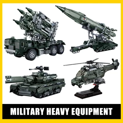 MOC quân sự tên lửa đạn đạo phóng xe tăng nặng xe bọc thép vũ trang trực thăng mô hình khối xây dựng gạch đồ chơi trẻ em quà tặng Tương thích với LEGO