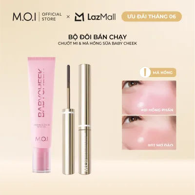 Bộ đôi Mascara cong & dài 12H và Má hồng sữa ửng hồng tự nhiên Baby Cheek Blush Ink by MOI