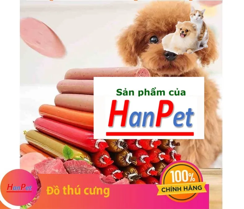 Hanpet - Xúc xích chó mèo ăn liền (đủ vị) - bánh thưởng thú cưng