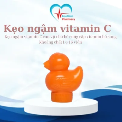 Kẹo ngậm vitamin C con vịt cho bé cung cấp vitamin bổ sung khoáng chất Lọ 16 viên