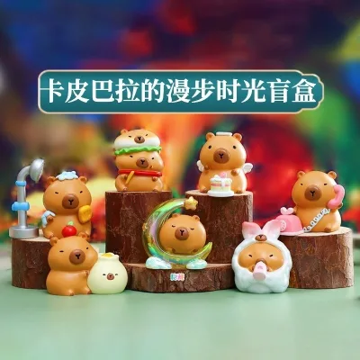 capybara (1 mô hình ngẫu nhiên) bộ sưu tập mô hình capybara hottrend trang trí góc học tập - h2t toys