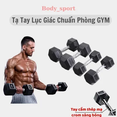 Tạ tay lục giác tạ đơn tập gym tại nhà tạ chuẩn phòng gym 5kg - 22.5kg