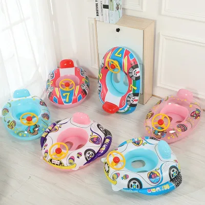 Phao Bơi Trẻ Em Xỏ Chân Chống Lật Hình Ô Tô Có Vô Lăng Và Còi Bấm Nhiều Màu dễ thương