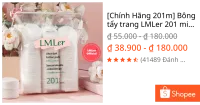 Bông tẩy trang LMLer 201 miếng cotton tự nhiên mềm mịn P0642