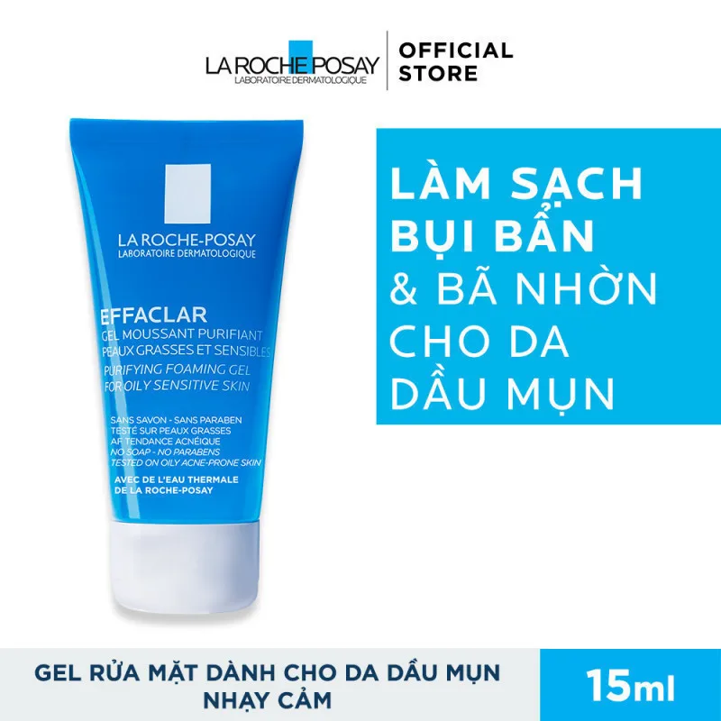 Gel Rửa Mặt Cho Da Dầu Mụn La Roche-Posay Effaclar Purifying Foaming Gel 15mL