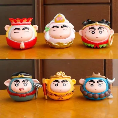 Crayon Shin-chan Cos Ngộ Không Hành Trình Đến Phương Tây Các Bức Tượng Hành Động Ô Tô Để Bàn Thủ Công Đồ Chơi Trang Trí Hoạt Hình Dễ Thương Mô Hình Hoạt Hình Bộ Sưu Tập Búp Bê Quà Tặng Năm Mới Cho Trẻ Em