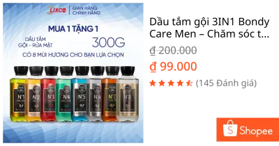 Dầu tắm gội 3IN1 Bondy Care Men – Chăm sóc toàn diện, thể hiện phong cách phái mạnh