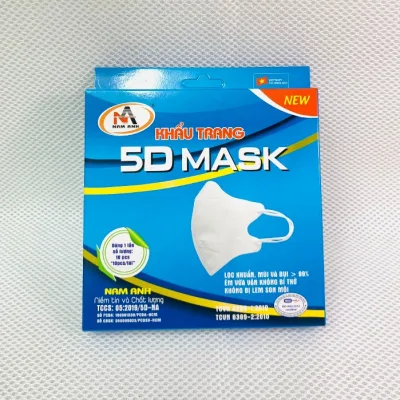 Khẩu Trang Y Tế 5D Kháng Khuẩn 3 Lớp NAM ANH Mask Dây Vải Cao Cấp, Bảo Vệ Sức Khoẻ mix màu (Hộp 10cái)