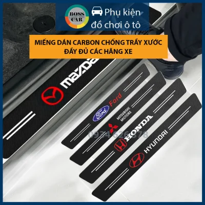 Bộ miếng dán cacbon chống chầy xước bảo vệ bậc cửa xe và cốp full đầy đủ cho các hãng xe KIA,TOYOTA,MAZDA,CHEVROLET,MITSUBISHII,VINFAST,HYUNDAI,FORD