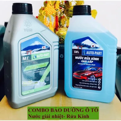 Bảo dưỡng ô tô BMW -Combo nước rửa kính -giải nhiệt chai 1L, Yuri Nhật Bản(Tặng khăn) X3,5,6,1-3 5,7 series