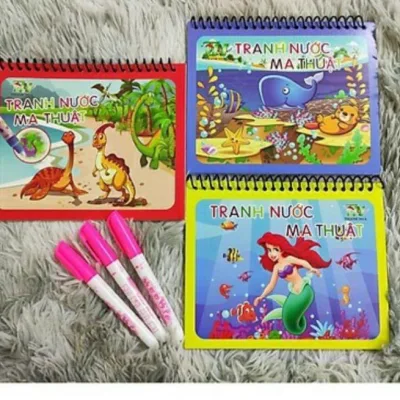 Combo of 3 Magic Coloring Books Drawing with Water, Self-Erasing Coloring Book, Reusable, Creative Toys for Children