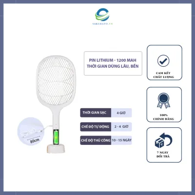 Vợt muỗi tự động kiêm đèn bắt muỗi 2 in 1 tự động sạc tích điện, vợt bắt muỗi thông minh cao cấp để bàn thế hệ mới