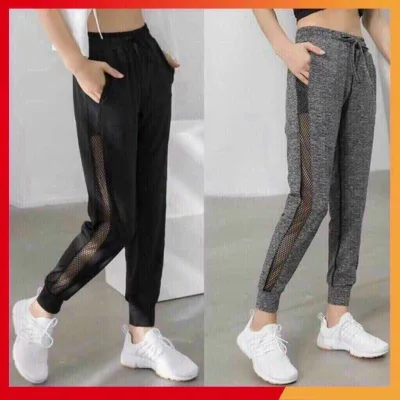 Quần Jogger Phối Lưới Hai Màu Quần Dài Thể Thao Ống Bo Cực Chất - OQ028