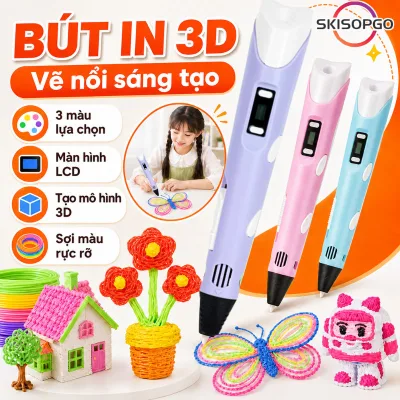 Bút In 3D Của Trẻ Em Pen Pen, kèm tập vẽ đồ chơi cho bé thoả sức tạo mô hình ba chiều sáng tạo