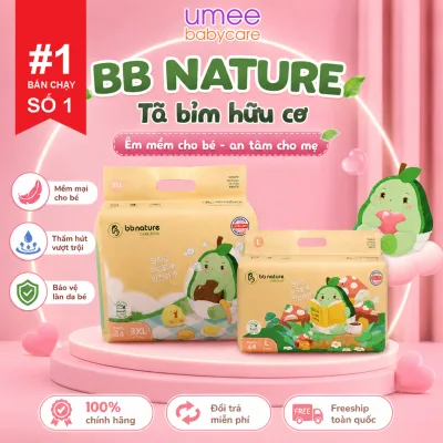 Tã Bỉm Dán/Quần BB NATURE/ BB CARE PLUS Chất Liệu Sợi Tre Hữu Cơ An Toàn Cho Bé Size NB60/S56/M52/M48/L44/XL40/XXL38