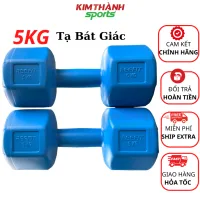Tạ tay nhựa 5kg loại 1 có lõi thép chống gãy ,quả tạ tập tay bọc nhựa đã nhồi , tập gym tại nhà giá rẻ - KIM THÀNH SPORT