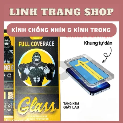 Kính Cường Lực iPhone Chống Nhìn & Trong Suốt Viền Đen Dành Cho Iphone 17.16.15.14.13.12...