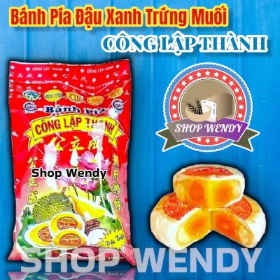 Bánh Pía Đậu Xanh Sầu Riêng Trứng Muối - 300g {4 cái 1 gói}{300G}{ Bánh Trung Thu, Bánh Kẹo, Bánh Pía, Bánh Ăn Vặt, Lạp Xưởng, Đặc Sản Sóc Trăng }