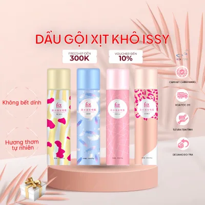 Dầu Gội Khô ISSY 150ml Chăm Sóc Tóc Nam Nữ, Không Gây Bết Tóc, Hương Thơm Tự Nhiên