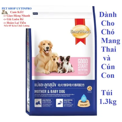 Null THỨC ĂN CHO CHÓ MANG THAI và CHÓ CON SmartHeart Dạng hạt Túi 1.3kg Xuất xứ Thái lan - Pet shop 24