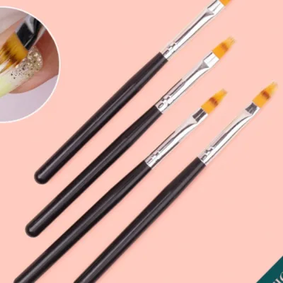 Cọ ombre đầu dẹt cán nhựa đen - Cọ xước trang trí móng tay nghệ thuật, phụ kiện ngành nail