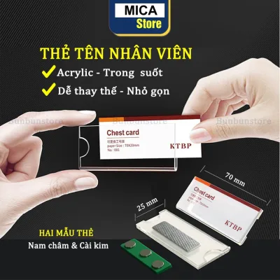 Thẻ tên cài áo nam châm, Ghim cài, Bảng tên nhân viên cài áo, Hàng đẹp bao đổi trả.