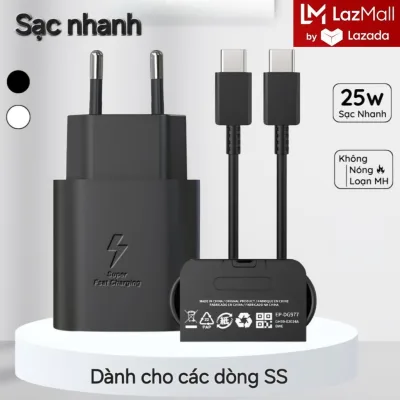 Click Vào Mua Store Samsung LazMall Chính Hãng Bộ Sạc Siêu Nhanh 25W Dành Cho Samsung Galaxy Note10/ Note10Plus - QuickCharge 3.0 Chuẩn TypeC Dây Cáp Sạc Type C Và Củ Sạc Dùng Cho Điện Thoại Androi Sạc Nhanh Ổn Định An Toàn