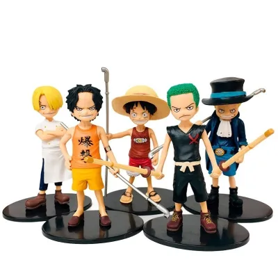 Bộ 5 Mô Hình One Piece Thời Ấu Thơ Luffy, Ace, Sanji, Zoro, Mô Hình Cao 15cm Decor Trang Trí, Bộ Sưu Tập Nhân Vật