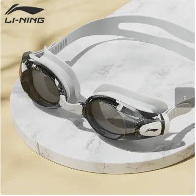 Lining Swimming Glasses with Resolution for People with Myopicity (White with Black Lenses) - Medium Quality