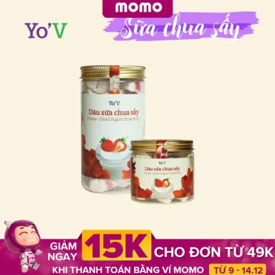 Hũ 90gr Sữa chua dâu sấy khô Yo’V sữa chua khô cho bé Yo’V bánh ăn dặm sữa chua dâu cho bé sữa chua khô viên quà vặt dinh dưỡng cho gia đình bánh sữa chua cho bé tại Siêu Thị Gia Đình Là Số 1