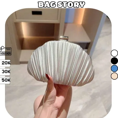 Túi xách nữ,Clutch nữ cầm tay cao cấp hình vỏ sò có dây đeo tiện lợi đi tiệc đi chơi sang chảnh BAG STORY TX-154