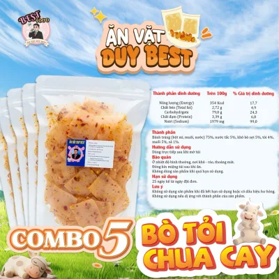 Bánh Tráng Bò Tỏi Chua Cay Duy Best COMBO-5