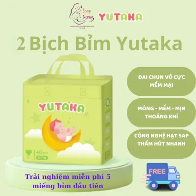 Combo 2 Bịch Bỉm Yutaka Cho Bé Tã Bỉm Dán/Quần DS50/DM46/QM40/L40/XL40/XXL38/XXXL38