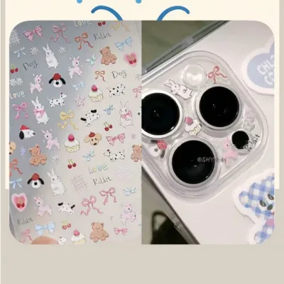 Sticker Nổi Nơ Thỏ Nhỏ Dễ Thương Dùng Trang Trí Ốp Lưng Điện Thoại/Phụ Kiện/Laptop - SANDWICHPHUKIENXINH