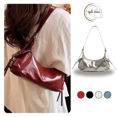 Túi xách nữ túi kẹp nách da PU phối nơ dáng trống thời thượng, túi đeo vai nữ đi chơi Uyên Store DK138
