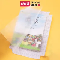 Decal bọc vở trong suốt Deli 10 chiếc chống nước chống bụi phù hợp với nhiều loại sách vở học sinh