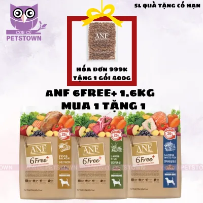 Anf 6Free Plus 1.6kg - Dry Grain Food for Dogs of All Ages, Flavor Sheep/Duck/Salmon, Imported from Korea