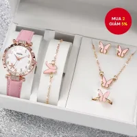 Đồng hồ đeo tay nữ trang sức & da thanh lịch có đồng hồ đeo tay thạch anh dành cho nữ Thích hợp làm quà tặng
