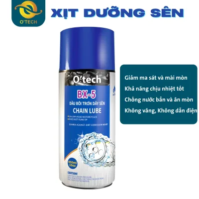 Xịt sên xe Bôi Trơn Dưỡng Sên OTech 450ml, Vệ Sinh Sên BX5 450ml, Bảo dưỡng sên chuyên nghiệp